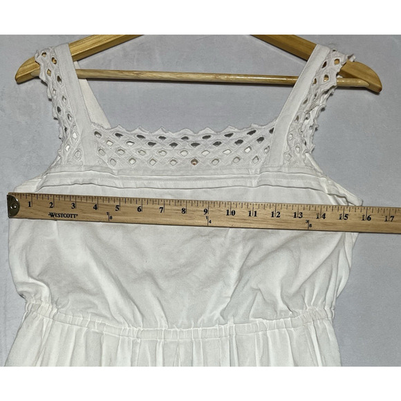 Anthropologie Maeve Dress Small White Eyelet Square Neck Coastal Cottage - Picture 7 of 12